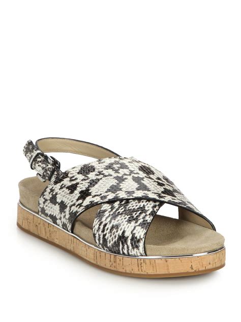 michael kors hamilton flat sandals|Michael Kors snakeskin flats.